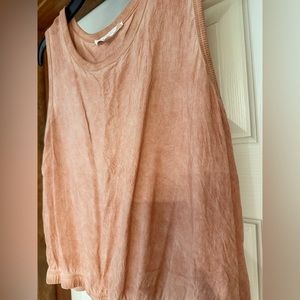 Jane + Delaney Medium Rayon Dip Dyed Peach/Rust Tank